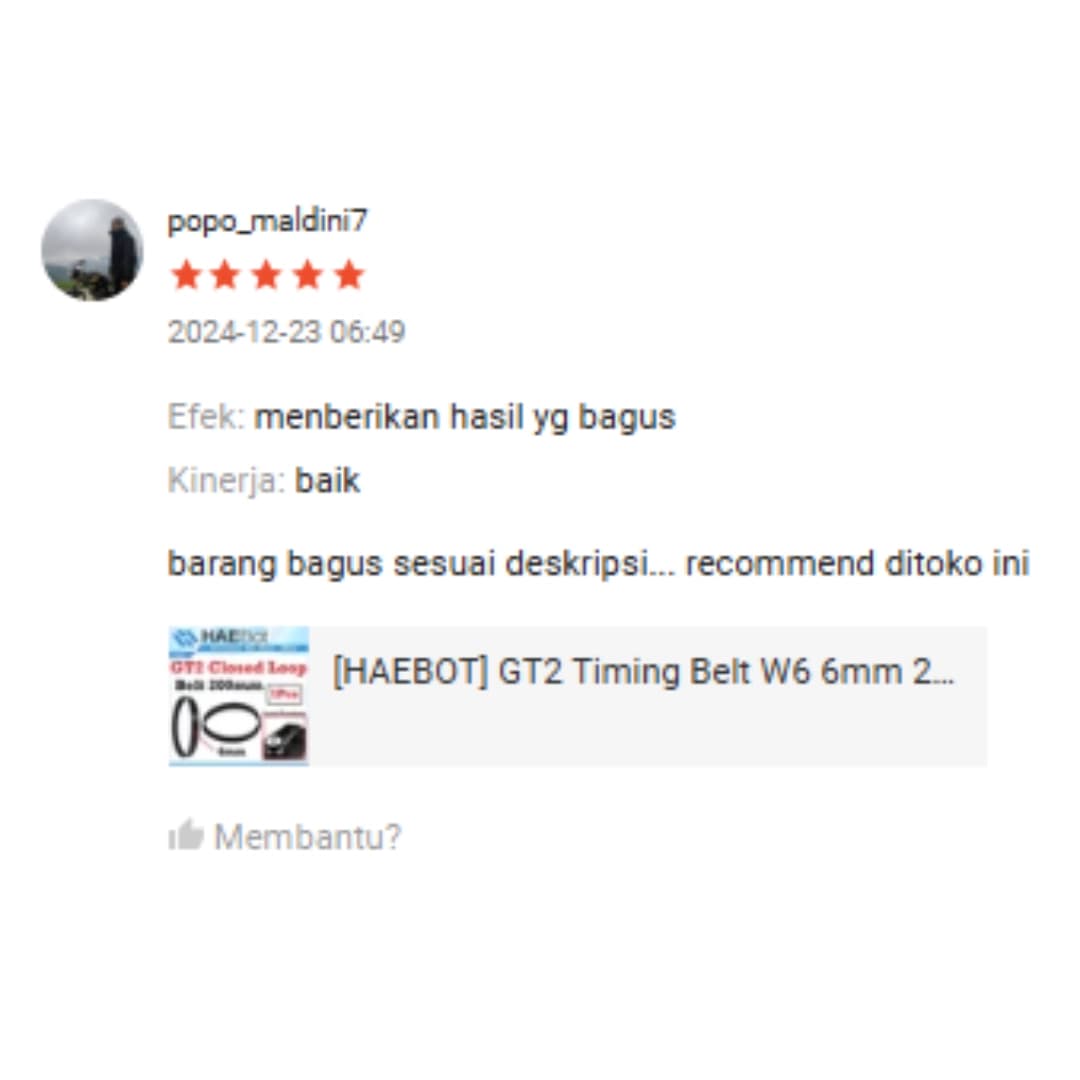 Ulasan pelanggan bintang 5 dari marketplace